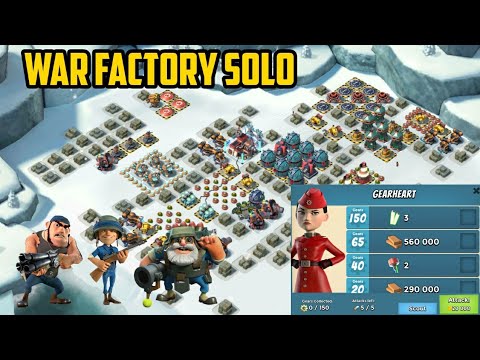 Boom Beach War Factory Solo with Crab Account