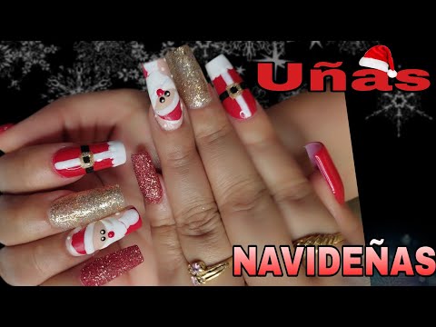 Idea de uñas NAVIDEÑAS 🎅/santa Claus /Papá Noel 😍💅
