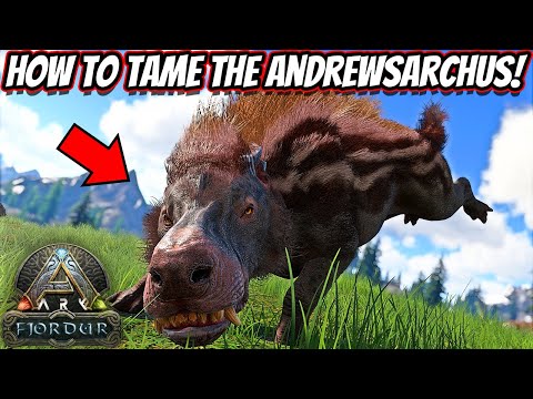 TAME THE ANDREWSARCHUS WITHOUT AGGRO + ALL OF ITS ABILITIES! || Ark Fjordur
