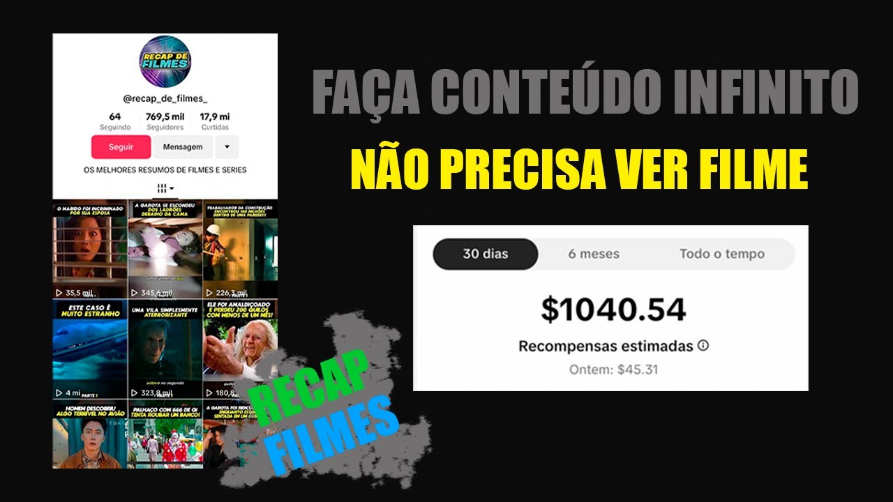 Como fazer vídeos infinitos de Recap de filmes| resumo de filmes, totalmente autorais