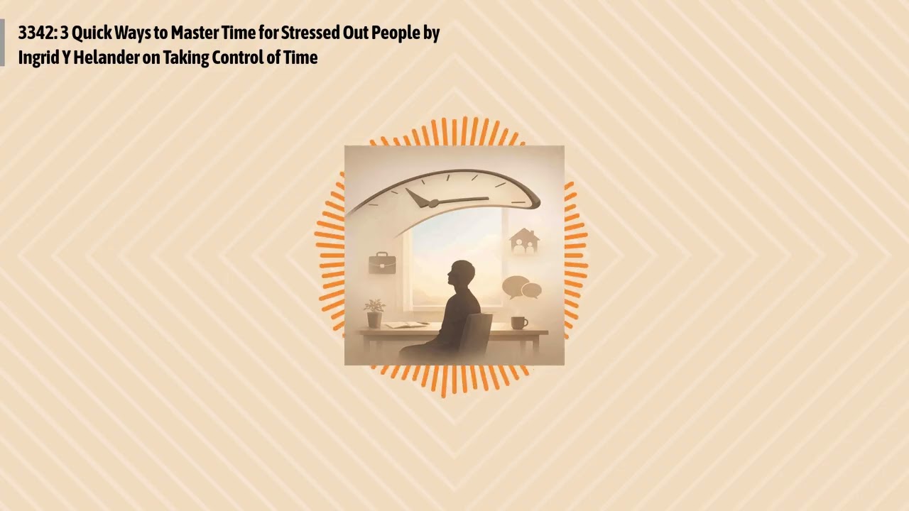 3342: 3 Quick Ways to Master Time for Stressed Out People by Ingrid Y Helander on Taking Control...