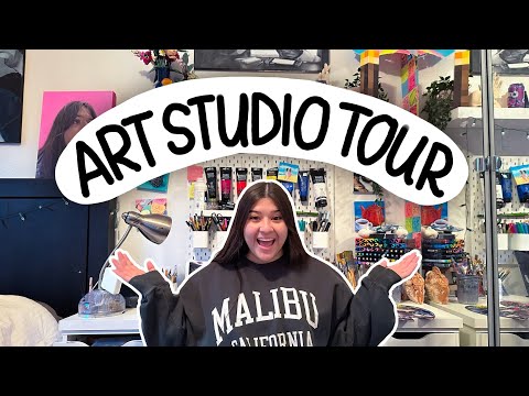 ART STUDIO TOUR + all my art supplies!!