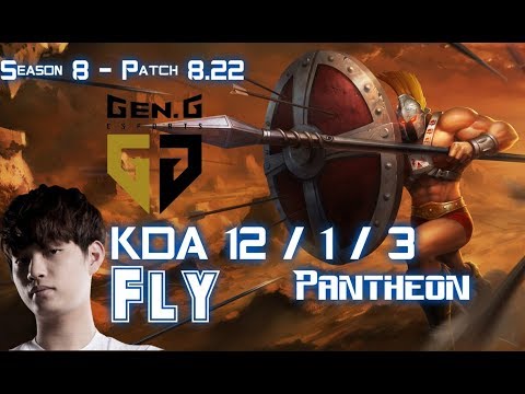 GEN FlY PANTHEON vs AKALI Mid - Patch 8.22 KR Ranked