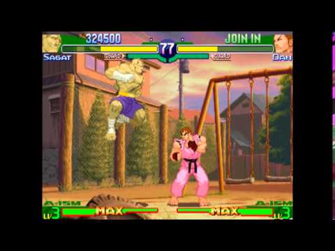 Street Fighter Alpha 3 (Arcade) Sagat Gameplay