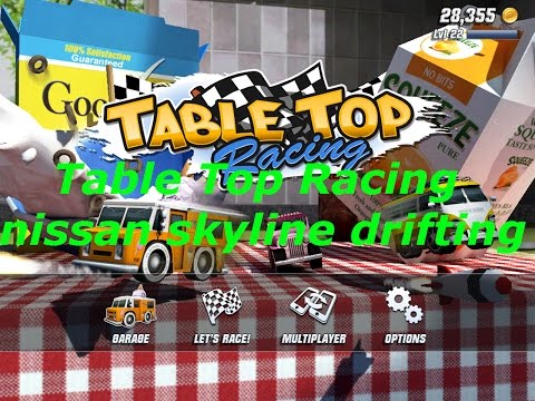 Table Top Racing:drifting a nissan skyline with a 1 million score