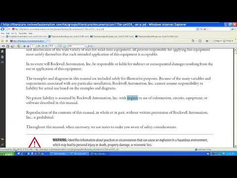 Part of a video titled How to find Allen-Bradley manuals (2014) - YouTube