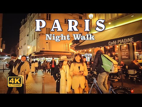 Walking in Paris at night, Around Châtelet [4K UHD]