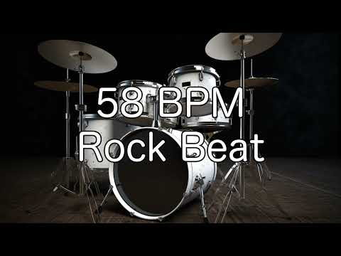 58 BPM Punchy Rock Drum Beat for Guitar, Bass and Instrumental Practise