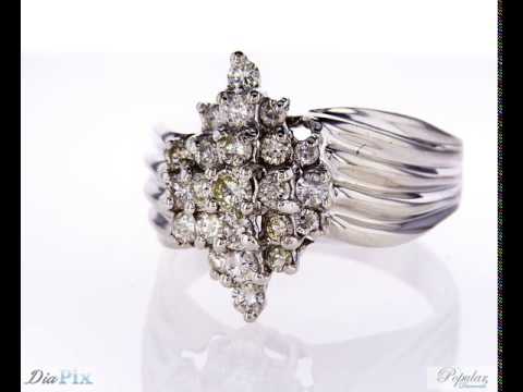 Certified 14k White Gold Round Brilliant Diamonds Beautiful Estate Ring 1.70 CTW