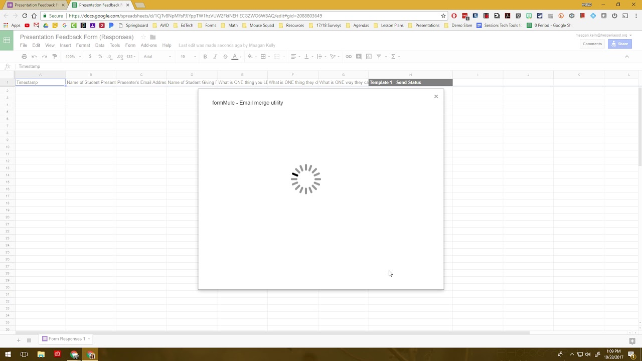 Presentation Feedback with Google Forms & FormMule