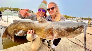 Catching a Monster Catfish in the Marina! *The Great Lakes*