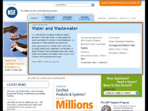 NSF International Website Tour - Water Division