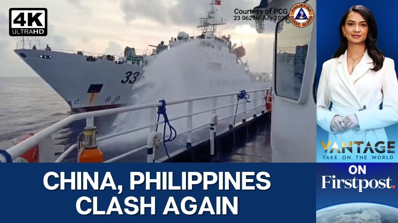 China Uses Water Cannon Against Philippine Vessels Near Scarborough Shoal | Vantage on Firstpost |4K