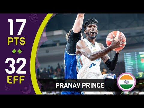 Pranav Prince (17 PTS) | Top Performer | IND vs KAZ | FIBA Asia Cup 2025 Qualifiers