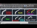 AutoCAD 3D Sweep Command Tutorial Complete Sweep Twist Multiple Profiles Path Surface