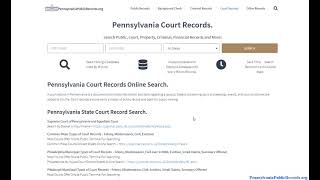 Pennsylvania Court Records (Search Guide)