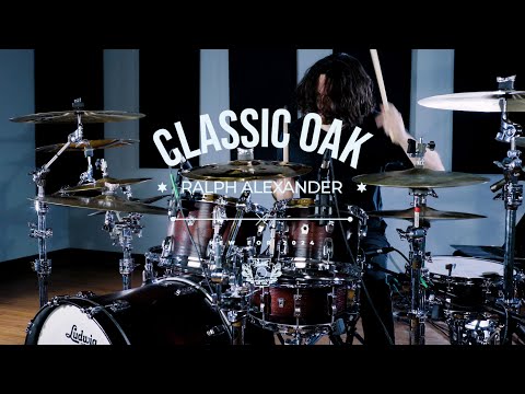 Ludwig Classic Oak Studio 4-Piece 10/12/16/22 Drum Kit Set in Blue Burst Satin Stain image 9