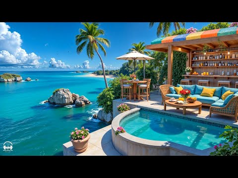 Happy Summer Coffee Jazz Music ☕ Seaside Bossa Nova Vibes & Ocean Sounds for Refreshing Moods