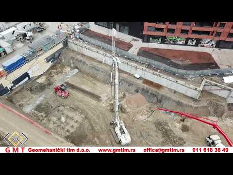 Gradilište: K-Distrikt faza C zaštita temeljne jame i fundiranje objekta (treci deo)