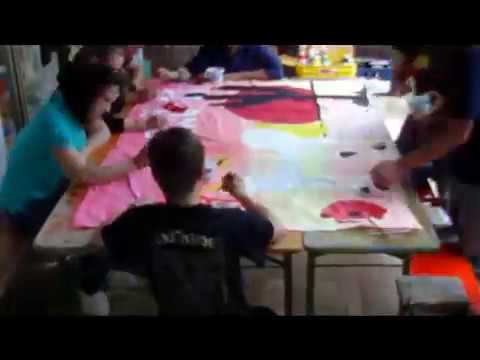 Die Fahne des BDKJ Ferienwelt Zeltlagers Oberginsbach Zwö 2011