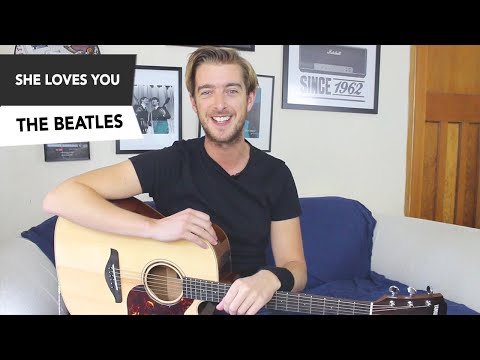 Watch The Beatles - She Loves You Guitar Lesson Tutorial - Easy Beginner Guitar Song on YouTube