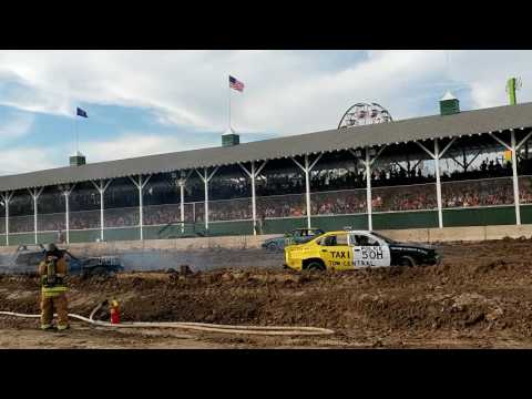Lake county fair 2016 demolition derby race.