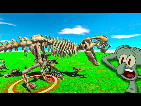 Skeleton Dinosaur Slow Motion - Animal Revolt Battle Simulator
