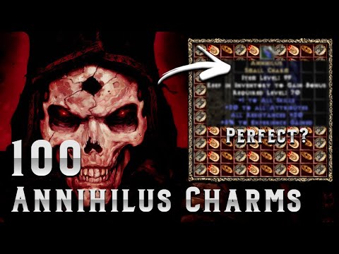 100 Unidentified Annihilus Charms - Diablo 2 - Perfect 20/20/10 roll?