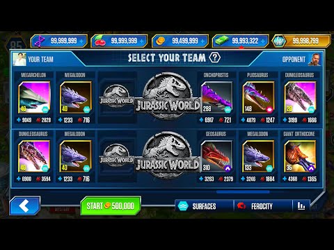 DUNKLEOSAURUS vs MEGARCHELON - UNLOCK MEGALODON - JURASSIC WORLD THE GAME