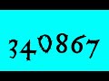 Numbers 1 To 1000000 With Cyan Background
