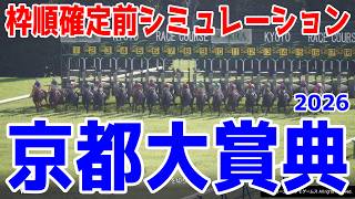 【京都大賞典2026】枠順確定前シミュレーション  ジャパンカップへのステップ！重賞で３戦連続３着のダノンシーマ、昨年の覇者ディープモンスターを中心に登録段階のデータを基にシミュレーション予想！