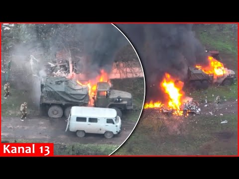 Russian who were shelled while unloading their car sought to drive the burning car away