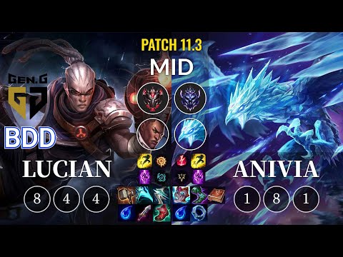 GEN Bdd Lucian vs Anivia Mid - KR Patch 11.3
