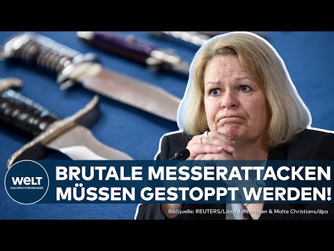 Video Thumbnail: DEUTSCHLAND: Nancy Faeser fordert Messerverbot für alle! Wird Deutschland jetzt sicherer?