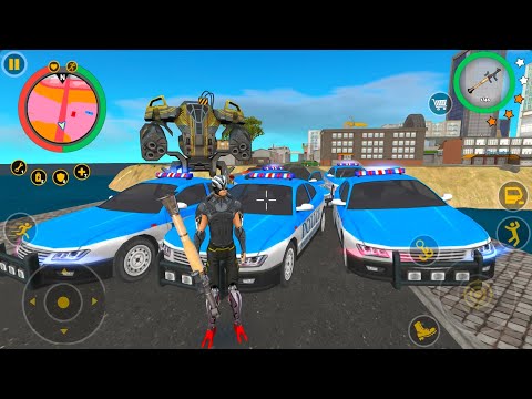 US Police Officer Cars Army Helicopter Tank Robot Ultimate Open World Simulator - Android Gameplay.