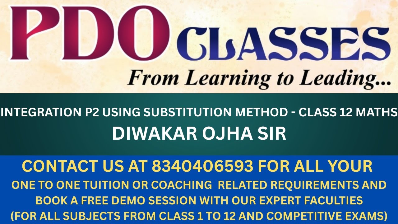 Integration part 2 using Substitution Method | CLASS 12 MATHS | DIWAKAR SIR #integrationclass12