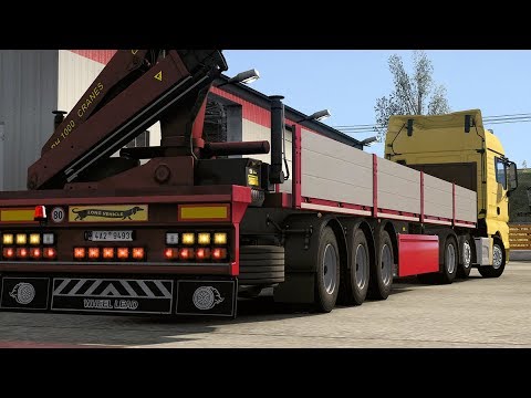 [ETS2] Euro Truck Simulator 2 1.33 - MAN TGX - Trailer Drop Side with Crane- Bratislava to Budapest