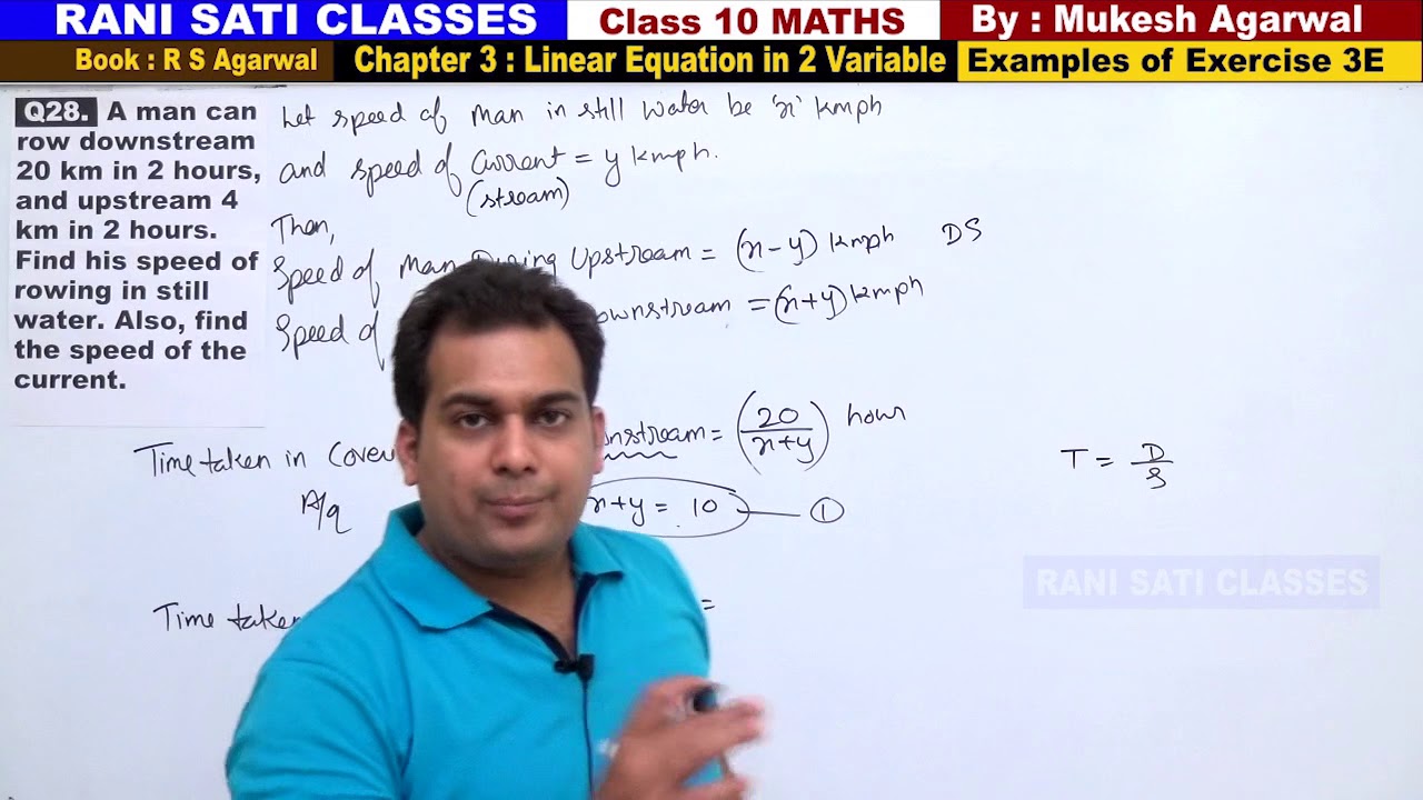 Class 10 Maths (Ex 3E Example 28) Linear Equation in 2 Variable (RS Aggarwal 2020)