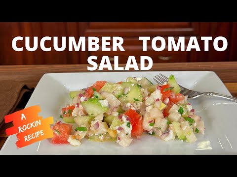 Cucumber Tomato Salad With A Slightly Sweet/Tangy Fresh Dressing
