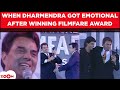Dharmendra Gets EMOTIONAL As Dilip Kumar SRK Present Him With Filmfare Award THROWBACK