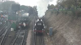 preview picture of video 'Mid Hants Railway Autumn Steam Gala 25th October 2014: From the train window'