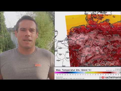 Locally strong heat thunderstorms on Monday, 29.05.2017