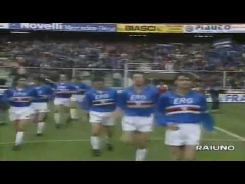 Serie A 1990-1991, day 30 Sampdoria - Bari 3-2 (Vierchowod, R.Mancini, Loseto, Vialli, E.Cucchi)
