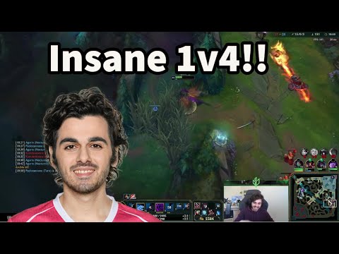 Rank 1 Jungler EUW Agurin Crazy 1v4!!