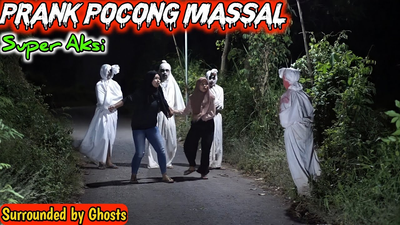 Prank Pocong Massal Fresh Edition || Prank Terbaru Bikin Ngakak || Surrounded by Ghost