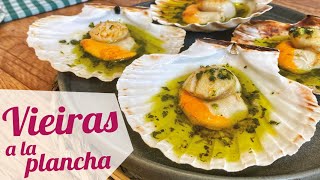 VIEIRAS A LA PLANCHA con ajo y perejil | Receta fácil