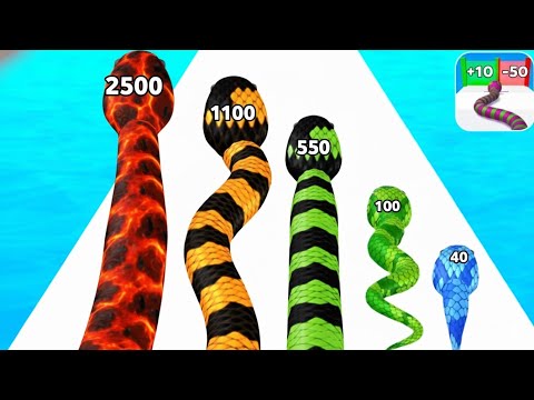 SNAKE RUN RACE - New Update! Color Math Games (Level Up Snake,Run Game) Part 2