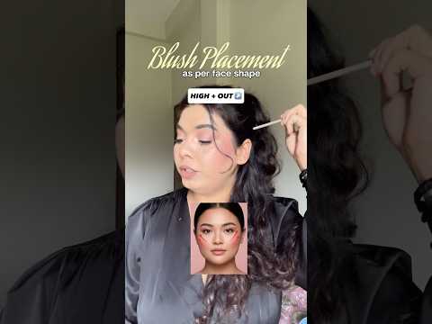 Blush placement as per face shape ✨ #makeup #makeupshorts #blush #hack #tips #makeupguide #beginners
