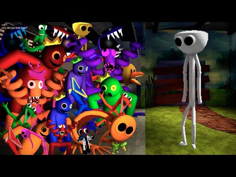 FNF White Swaps Boyfriend but vs Rainbow Friends All Phases | Friday Night Funkin Mod Roblox
