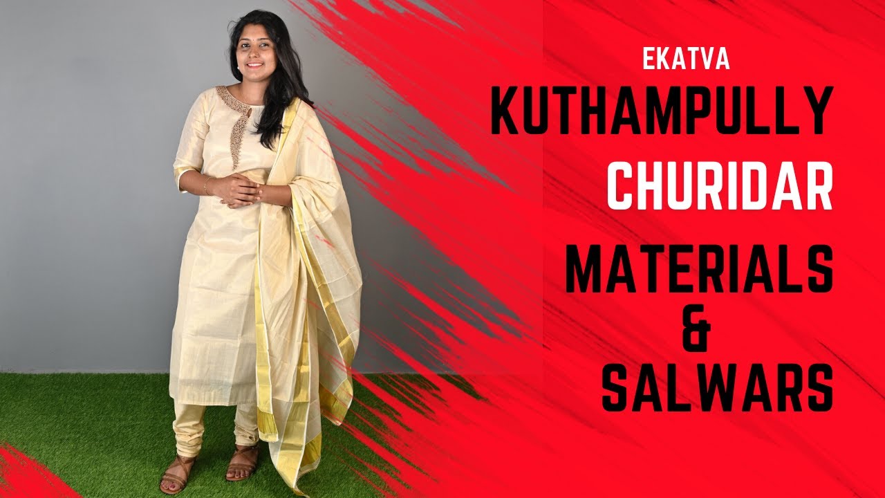 Ekatva Kuthampully Churidar Materials | Customised Kasavu Salwar | Online Shop Kasavu Churidars